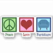 Peace Love-meubilair Sticker (Voorkant)