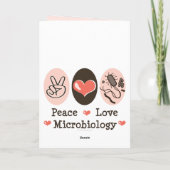 Peace Love Microbiologie Carte de voeux (Dos)