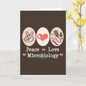 Peace Love Microbiologie Carte de voeux (Fleur jaune)