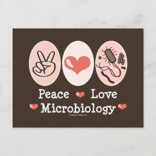 Peace Love Microbiology Briefkaart