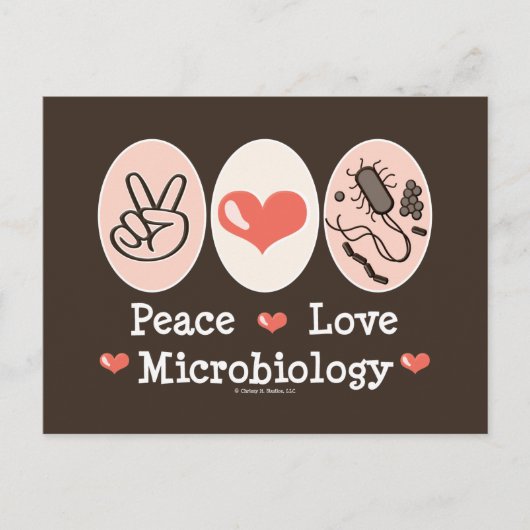 Peace Love Microbiology Briefkaart (Voorkant)