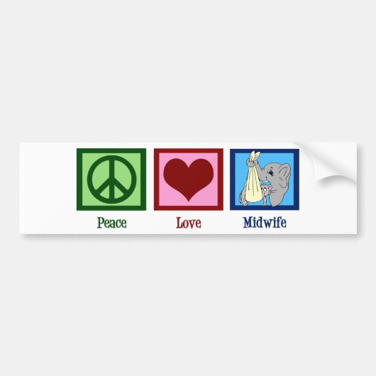 Peace Love Midechtgenote Bumpersticker (Voorkant)