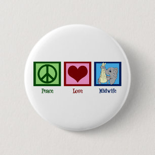Peace Love Midechtgenote Ronde Button 5,7 Cm