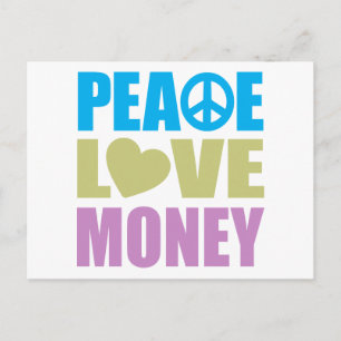 Peace Love Money Briefkaart