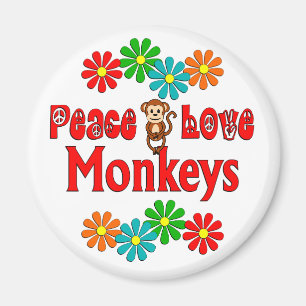 Peace Love Monkeys Magneet