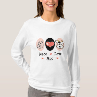 Peace Love Moo Cow Long hoeve Tee Shirt