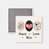 Peace Love Moo Cow Magnet (Recto/Verso)