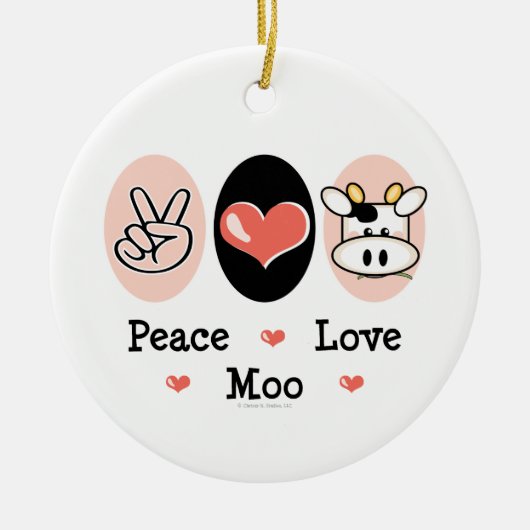 Peace Love Moo Ornament (Voorkant)
