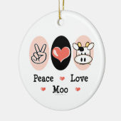 Peace Love Moo Ornament (Links)