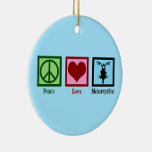 Peace Love Motorcycli Keramisch Ornament (Rechts)