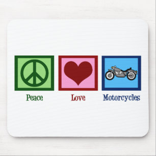 Peace Love Motorcycli Muismat