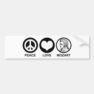 Peace Love Mozart Bumpersticker