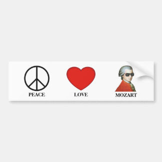 Peace Love Mozart - Muzikale Bumpersticker! Bumpersticker