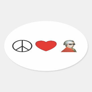 Peace, Love, Mozart - sticker voor muziekliefhebbe
