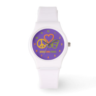 Peace-Love-Music-aangepaste horloges
