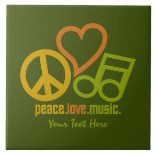 Peace Love Music aangepaste keramische tegels Tegeltje