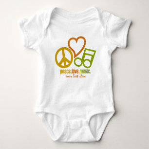 Peace Love Music aangepaste kleding Romper