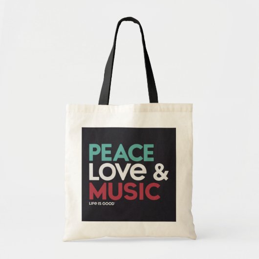 Peace Love & Music Canvas tas - Verspreid Positivi (Voorkant)