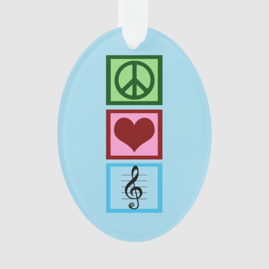 Peace Love Music Choir Band Musician Ornament (voorkant)