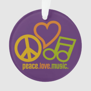 Peace Love Music Custom ornament