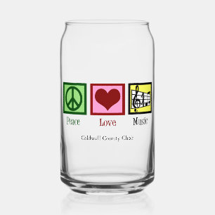 Peace Love Music Custom Schattigee Musicus Blikvorm Glas