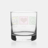 Peace Love Music Custom Schattigee Musicus Whisky Glas (Achterkant)