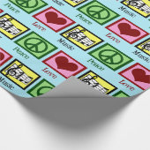 Peace Love Music Kerstmis Cadeaupapier (Hoek)