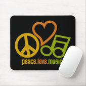 Peace Love Music mousepad Muismat (Met muis)