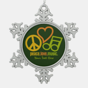 Peace Love Music ornements personnalisés