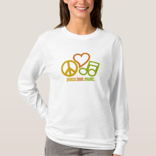 Peace Love Music shirt — kies stijl en kleur