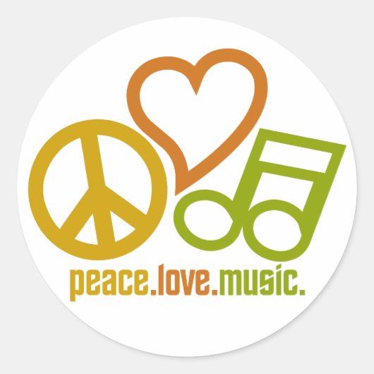 Peace Love Music stickers (Voorkant)