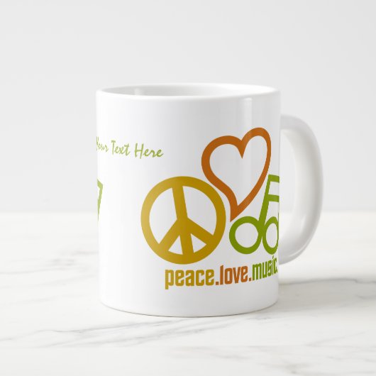 Peace Love Music tasses personnalisées (Devant droit)