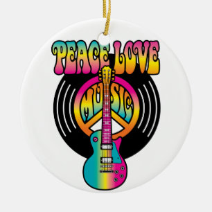 Peace-Love-Music-Vinyl Keramisch Ornament