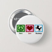 Peace Love Mustangs Ronde Button 5,7 Cm (Voorkant /achterkant)