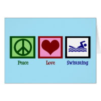 Peace Love Natation Cute Swim Team Carte Bleue
