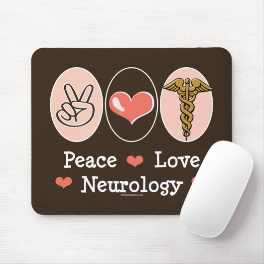 Peace Love Neurology Neuroloog Mousepad Muismat (Met muis)