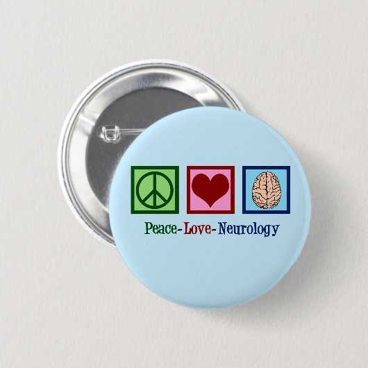 Peace Love Neurology - Neuroloog Ronde Button 5,7 Cm (Voorkant /achterkant)