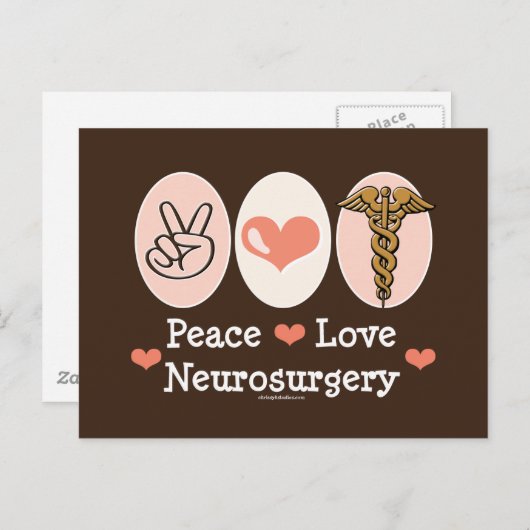 Peace Love Neurosurgery Briefkaart (Voorkant / Achterkant)