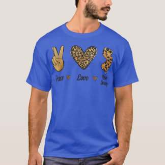 Peace Love New Jersey Leopard Flag Map Souvenirs T-shirt