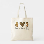 Peace Love New Jersey Leopard Flag Map Souvenirs Tote Bag (Achterkant)