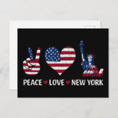 Peace Love New York Briefkaart (Voorkant / Achterkant)