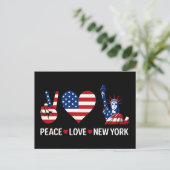 Peace Love New York Briefkaart (Staand voorkant)