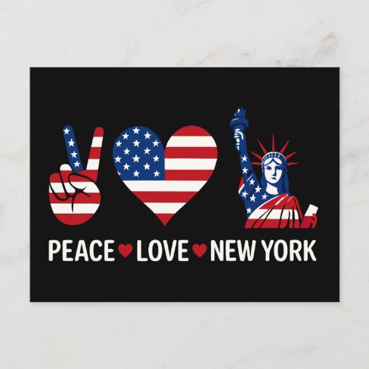 Peace Love New York Briefkaart (Voorkant)