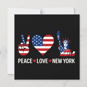 Peace Love New York Magnetische Uitnodiging
