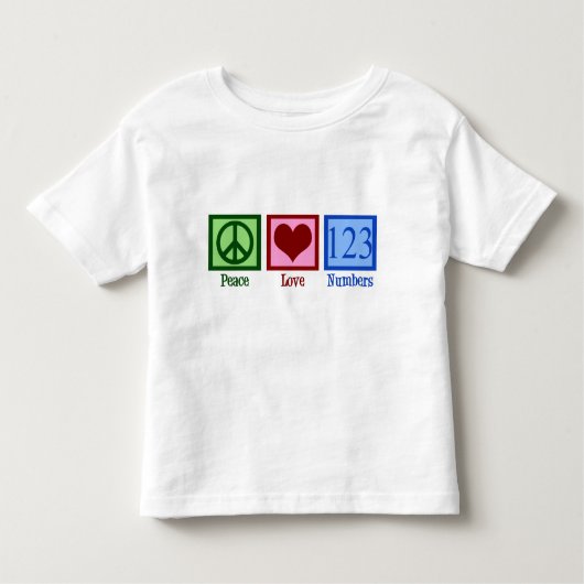 Peace Love Numbers Kinder Shirts (Voorkant)
