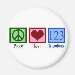 Peace Love Numbers Magneet