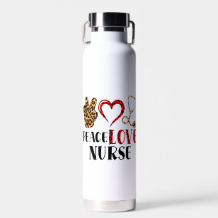 Peace Love Nurse - Schattige Nurse Design (2) Waterfles