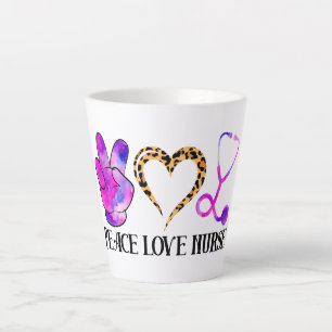 Peace Love Nurse - Schattige Nurse Design Latte Mok