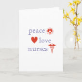 Peace Love Nurses Day Red Caduceus Heart Nurse Kaart (Gele Bloem)