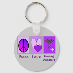 Peace Love Nursing Assistant Sleutelhanger